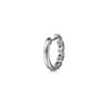 15mm 14K White Gold Diamond and Emerald Huggie Earrings - 0.38 ct