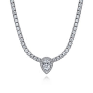 17 inch 14K White Gold Diamond Tennis Necklace