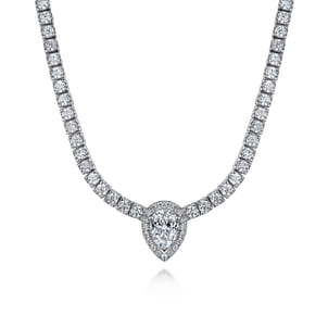 17 inch 14K White Gold Diamond Tennis Necklace