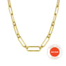 17 inch 14K Yellow Casted Gold Bujukan Ball Link and Hollow Paperclip Link Chain Necklace