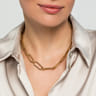 17 inch 14K Yellow Casted Gold Bujukan Ball Link and Hollow Paperclip Link Chain Necklace