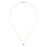 18 Inch 14K Rose Gold Pearl and Diamond Halo Pendant Necklace - 0.05 ct