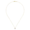 18 Inch 14K Yellow Gold Pearl and Diamond Halo Pendant Necklace - 0.05 ct