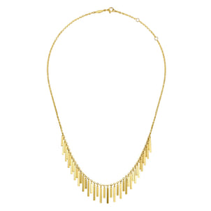 18 Inch 14K Yellow Gold Spear Drops Necklace