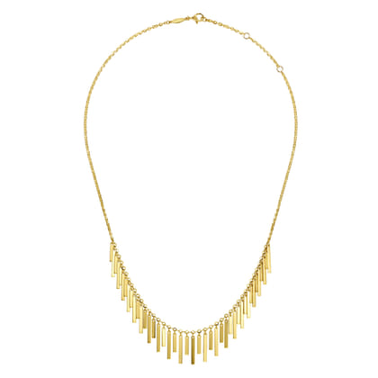 18 Inch 14K Yellow Gold Spear Drops Necklace