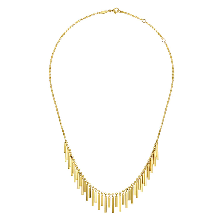 18 Inch 14K Yellow Gold Spear Drops Necklace - Shot 2