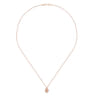 18 inch 14K Rose Gold Morganite and Diamond Halo Drop Necklace - 0.06 ct