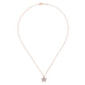 18 inch 14K Rose Gold Pave Diamond Starfish Pendant Necklace - 0.4 ct