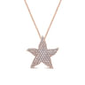 18 inch 14K Rose Gold Pave Diamond Starfish Pendant Necklace - 1.05 ct