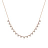 18 inch 14K Rose Gold Scalloped Diamond Choker Necklace - 0.7 ct
