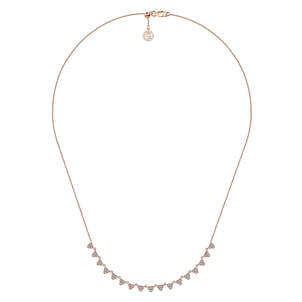 18 inch 14K Rose Gold Scalloped Diamond Choker Necklace