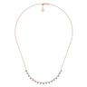 18 inch 14K Rose Gold Scalloped Diamond Choker Necklace - 0.7 ct