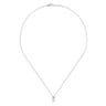 18 inch 14K White Gold Cultured Pearl and Diamond Pave Pendant Necklace - 0.07 ct