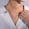 18 inch 14K White Gold Cultured Pearl and Floral Diamond Pendant Necklace - 0.07 ct