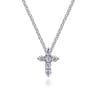 18 inch 14K White Gold Diamond Cross Pendant Necklace - 0.24 ct