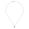 18 inch 14K White Gold Diamond Cross Pendant Necklace - 1.05 ct