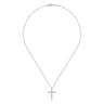 18 inch 14K White Gold Diamond Cross Pendant Necklace - 0.92 ct
