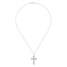18 inch 14K White Gold Diamond Filigree Cross Pendant Necklace - 0.22 ct