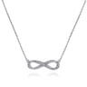 18 inch 14K White Gold Diamond Infinity Pendant Necklace - 0.12 ct