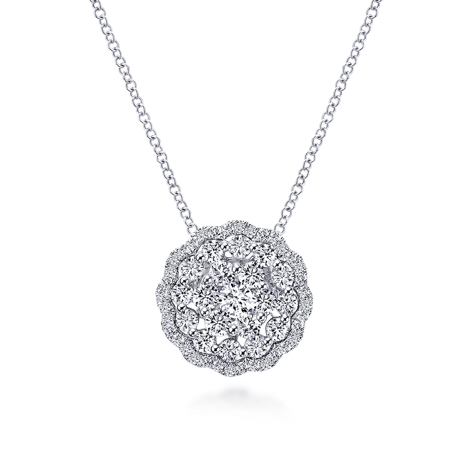 18 inch 14K White Gold Diamond Necklace - 1.1 ct - Shot 1