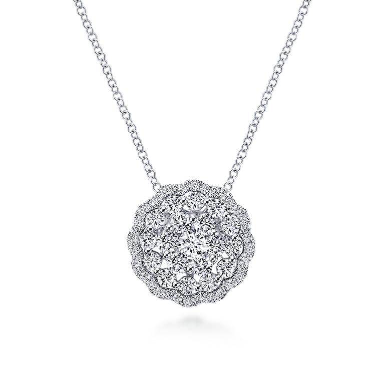 18 inch 14K White Gold Diamond Necklace - 1.1 ct - Shot 1