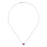 18 inch 14K White Gold Heart Ruby and Diamond Heart Pendant Necklace - 0.25 ct