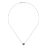 18 inch 14K White Gold Heart Sapphire and Diamond Pendant Necklace - 0.25 ct