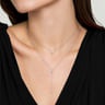 18 inch 14K White Gold Layered Diamond Cluster Y Necklace - 0.35 ct