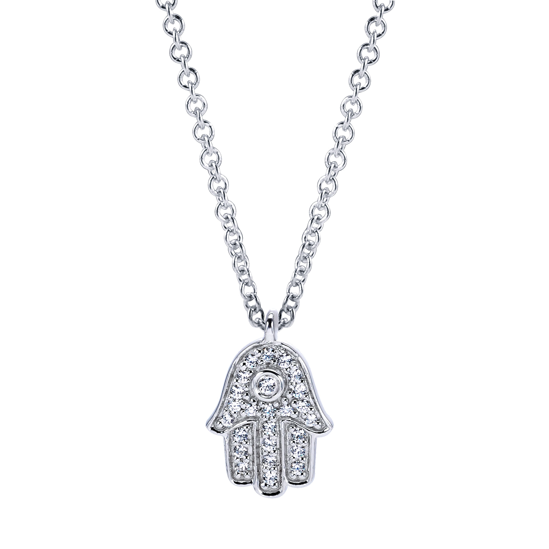 Hand of fatima online necklace white gold