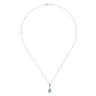 18 inch 14K White Gold Pave Diamond Pear Shaped Double Pendant Necklace - 0.31 ct