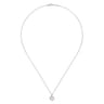 18 inch 14K White Gold Round Cultured Pearl and Diamond Halo Pendant Necklace - 0.14 ct
