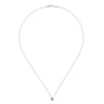18 inch 14K White Gold Round Diamond Cluster Pendant Necklace - 0.2 ct