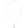 18 inch 14K White Gold Round Diamond Pave Pendant Necklace - 0.45 ct