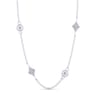 18 inch 14K White Gold Round and Kite Shaped Diamond Station Necklace - 0.22 ct