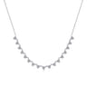 18 inch 14K White Gold Scalloped Diamond Choker Necklace - 0.7 ct