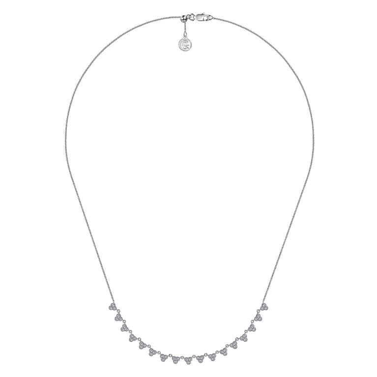 18 inch 14K White Gold Scalloped Diamond Choker Necklace - 0.7 ct - Shot 2