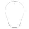 18 inch 14K White Gold Scalloped Diamond Choker Necklace - 0.7 ct