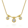 18 inch 14K Yellow Gold Bezel Set Diamond Drop Necklace - 0.2 ct