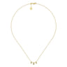 18 inch 14K Yellow Gold Bezel Set Diamond Drop Necklace - 0.2 ct
