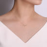 18 inch 14K Yellow Gold Bezel Set Diamond Drop Necklace - 0.2 ct