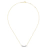 18 inch 14K Yellow Gold Black Diamond Pave Curved Bar Necklace - 0.2 ct
