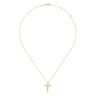 18 inch 14K Yellow Gold Dancing Diamond Cross Necklace - 0.26 ct