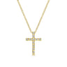 18 inch 14K Yellow Gold Diamond Cross Pendant Necklace - 0.1 ct