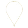 18 inch 14K Yellow Gold Diamond Cross Pendant Necklace - 0.1 ct