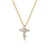 18 inch 14K Yellow Gold Diamond Cross Pendant Necklace - 0.24 ct