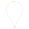 18 inch 14K Yellow Gold Diamond Cross Pendant Necklace - 0.74 ct
