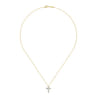18 inch 14K Yellow Gold Diamond Cross Pendant Necklace - 1.05 ct