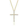 18 inch 14K Yellow Gold Diamond Cross Pendant Necklace - 0.94 ct