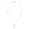 18 inch 14K Yellow Gold Diamond Cross Pendant Necklace - 0.94 ct