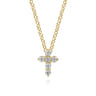 18 inch 14K Yellow Gold Diamond Cross Pendant Necklace - 0.11 ct